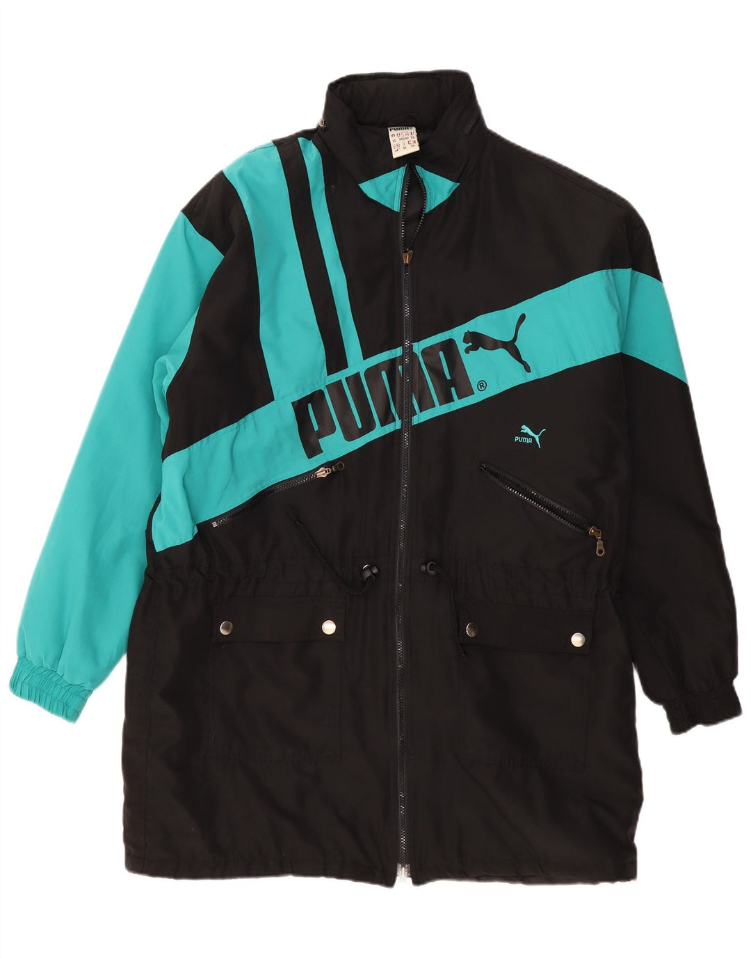 Jachetă de vânt cu grafică Puma pentru bărbați UK 44 2XL Negru Poliester color bloc