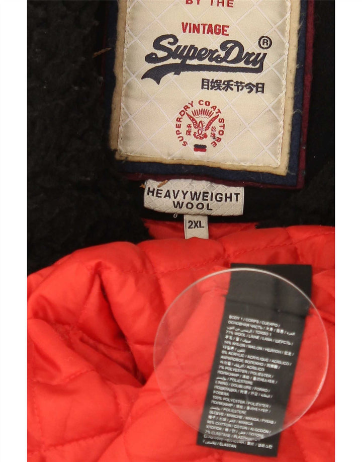 Superdry Womens Pea Coat UK 20 2XL Black Wool