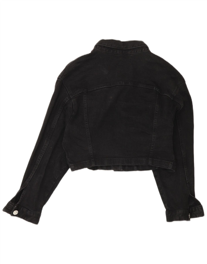 Jachetă de blugi supradimensionată pentru femei Zara UK 14 Medium Negru