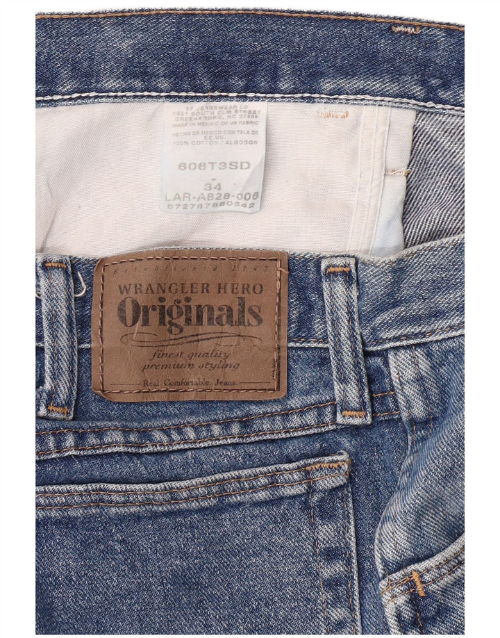 Pantaloni scurți din denim pentru femei Wrangler W34, bumbac albastru mare