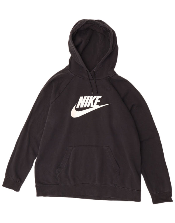 Pulover Nike pentru femei grafică cu glugă UK 18 XL poliester negru