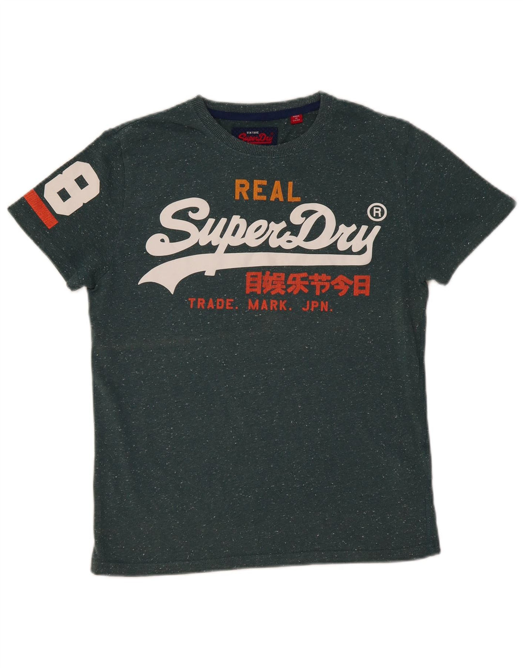 Tricou grafic pentru bărbați SUPERDRY Top din bumbac cu pete verde mediu