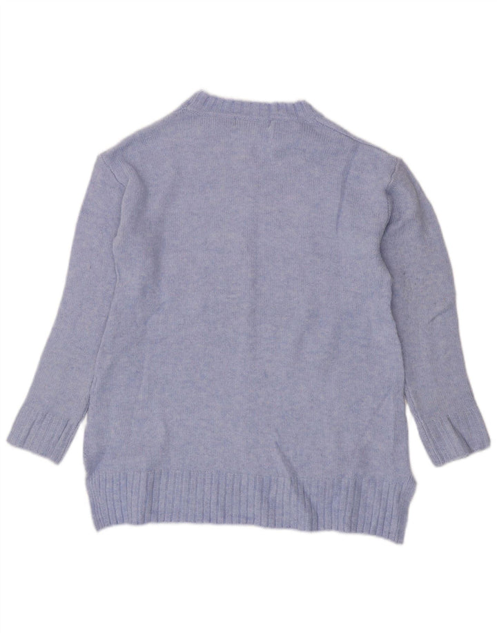 Pulover pentru femei Marks & Spencer cu decolteu triplu UK 10 Mic albastru acrilic
