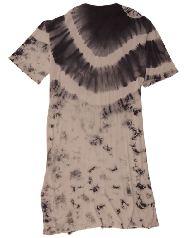 Rochie maxi supradimensionată pentru femei Zara UK 10 Mic, gri Tie Dye, viscoză