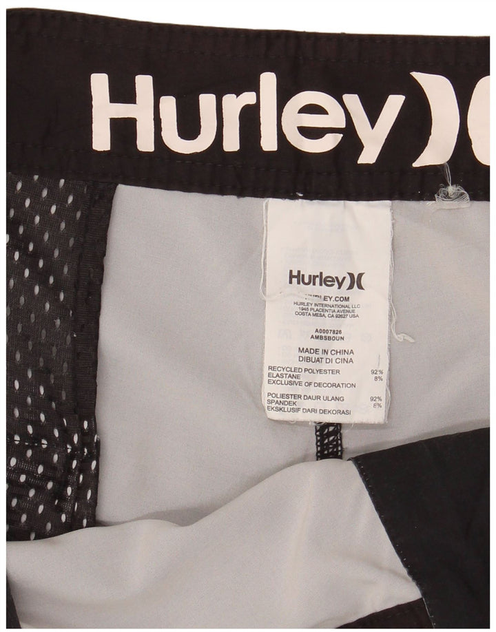 Pantaloni scurți de înot Hurley pentru bărbați, XL, poliester cu dungi negre