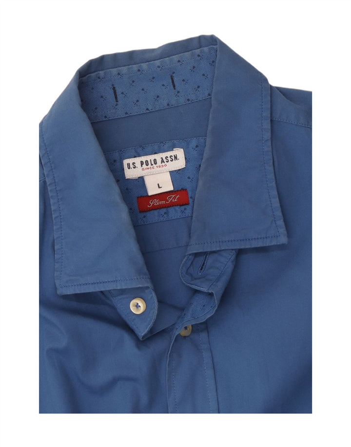 US POLO ASSN Mens Slim Fit Shirt Large Blue
