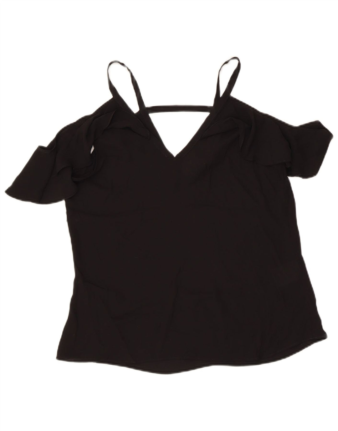 BCBGMAXAZRIA Top pentru femei cu umeri UK 2 2XS Poliester negru