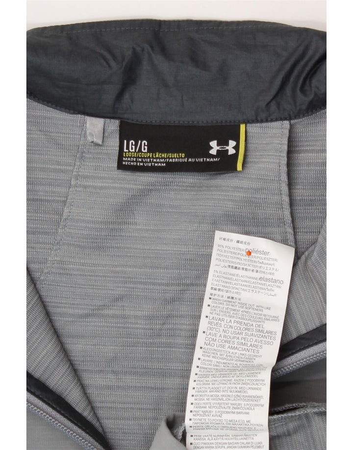 Jachetă de top pentru trening Under Armour pentru bărbați, mare, gri, poliester