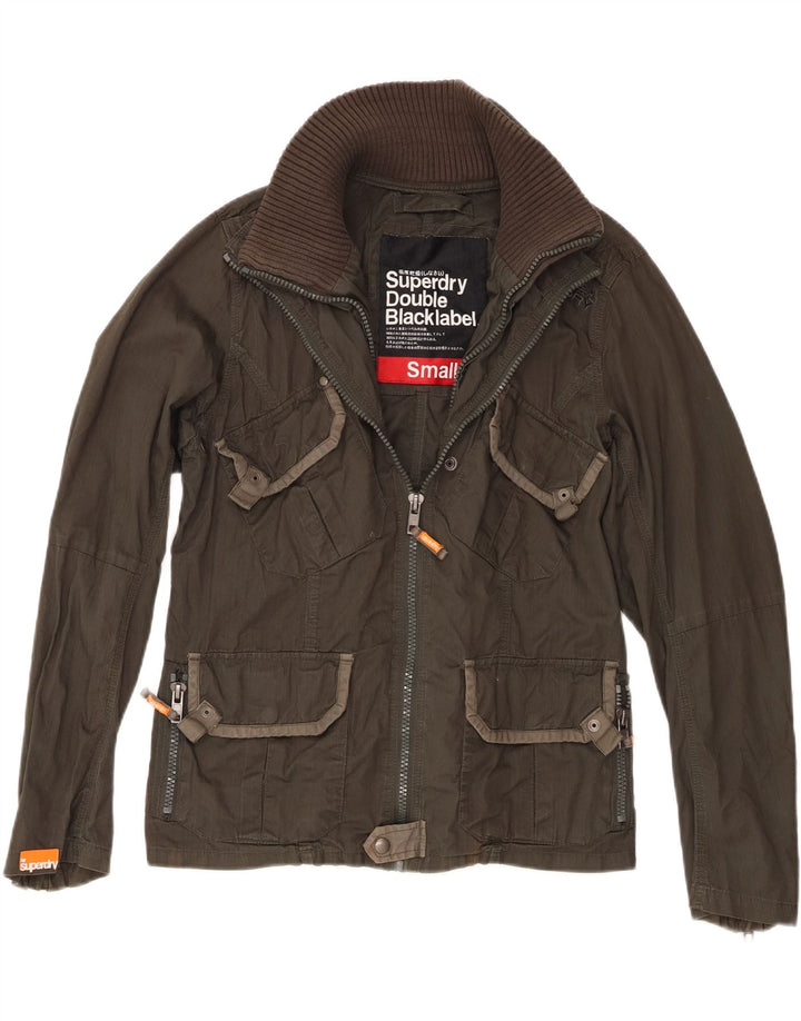 Jachetă Superdry pentru bărbați dublă Blacklabel Utility UK 36 Small Khaki Bumbac
