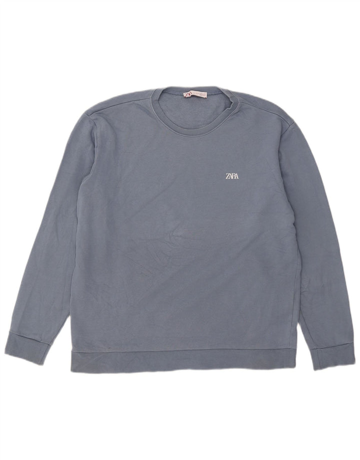 Pulover pentru bărbați Zara XL Bumbac Albastru