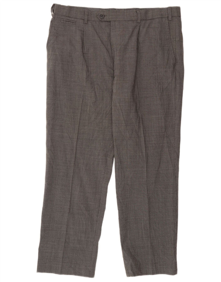 Pantaloni de costum drept bărbați Marks & Spencer L38 L29 Gri Houndstooth