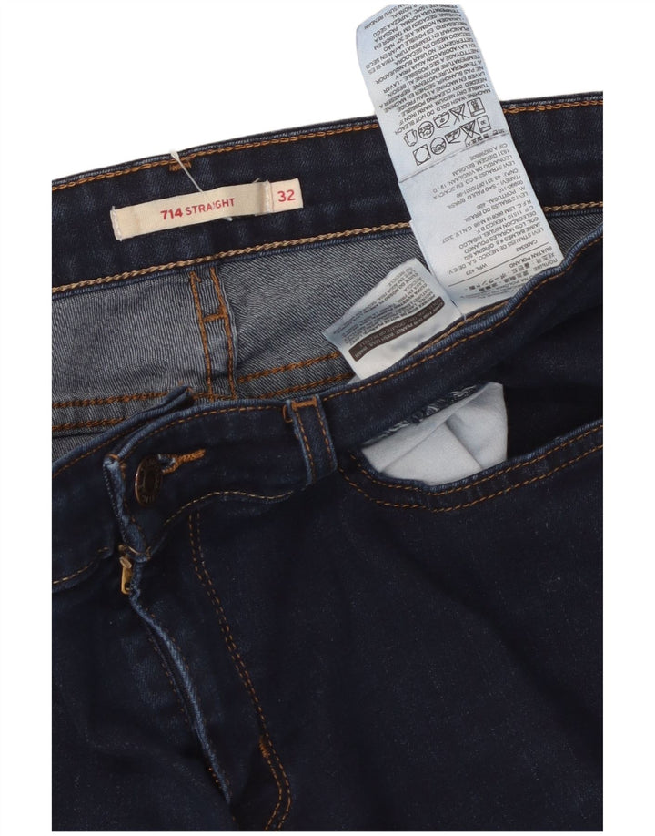 Blugi drepti 714 pentru femei LEVI'S L32 L28 Bumbac bleumarin
