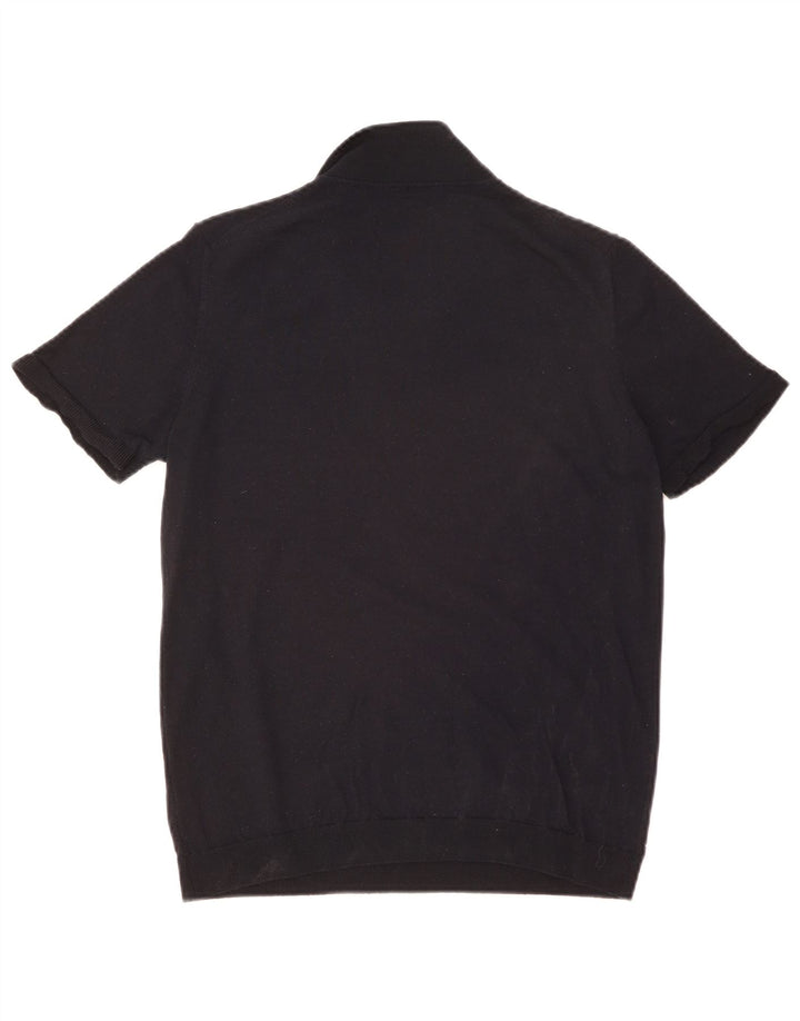 Pulover cu gât polo Massimo Dutti pentru femei UK 14 Medium Bleumarin