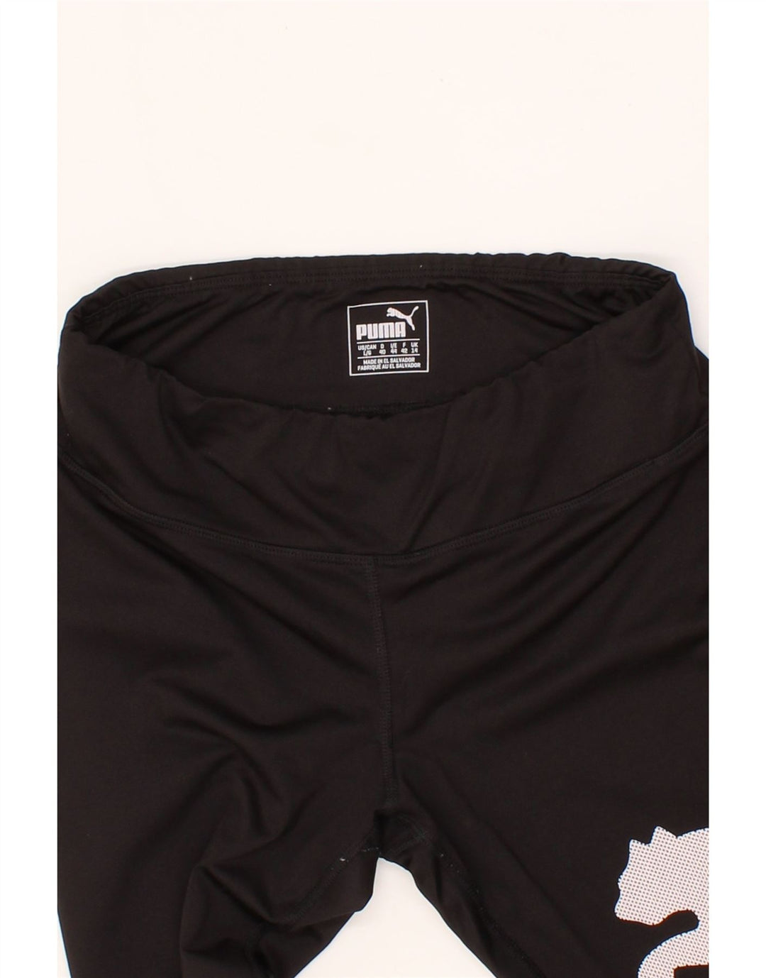 PUMA Womens Graphic Leggings UK 14 medium Black Polyester Vintage Puma and Second-Hand Puma from Messina Hembry 