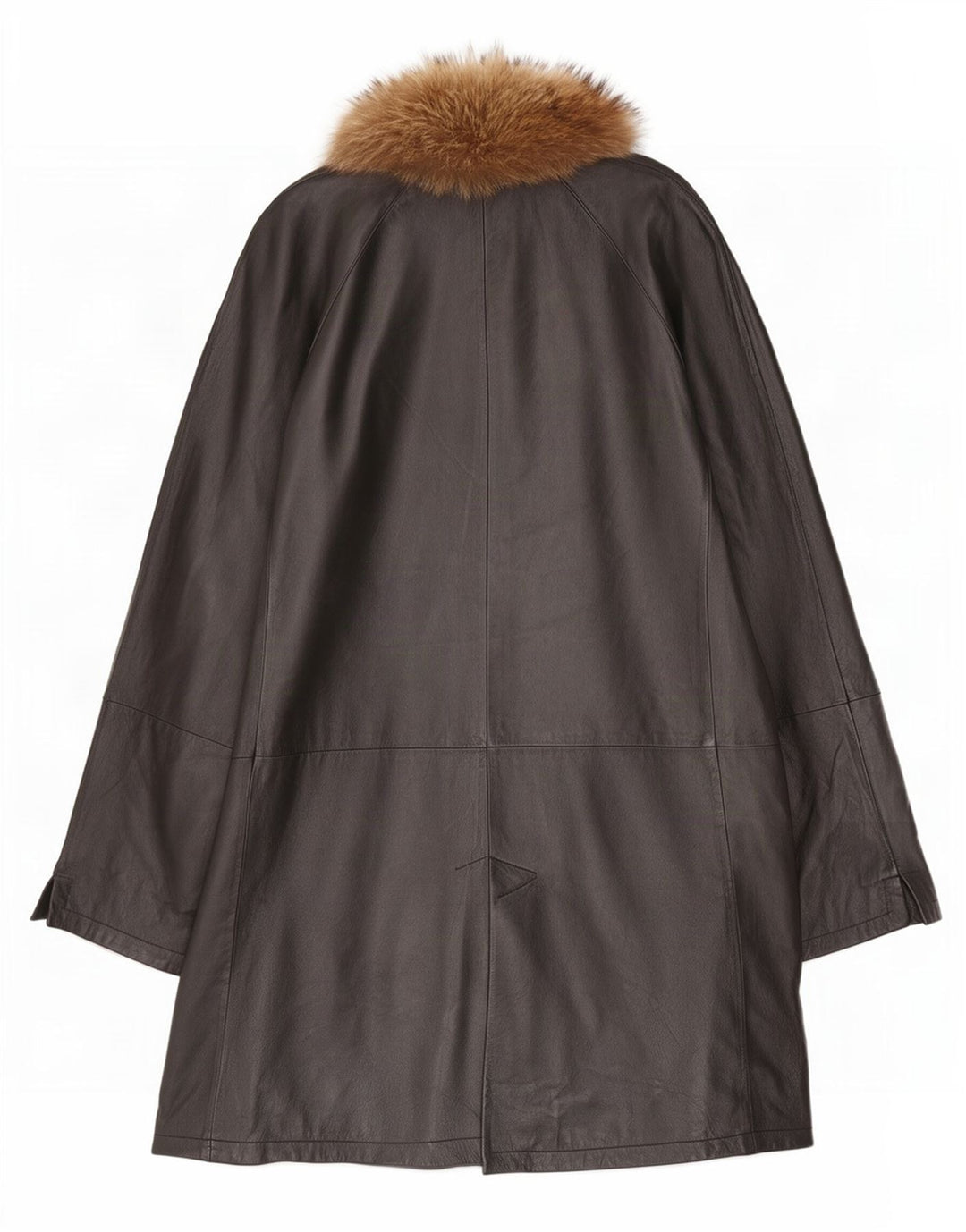 Palton supradimensionat din piele vintage pentru femei UK 18 XL negru