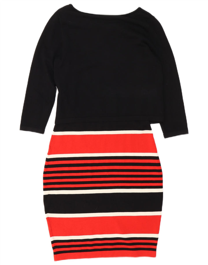 PHASE EIGHT Rochie cu mâneci 3/4 pentru femei UK 10 Mic cu dungi negre