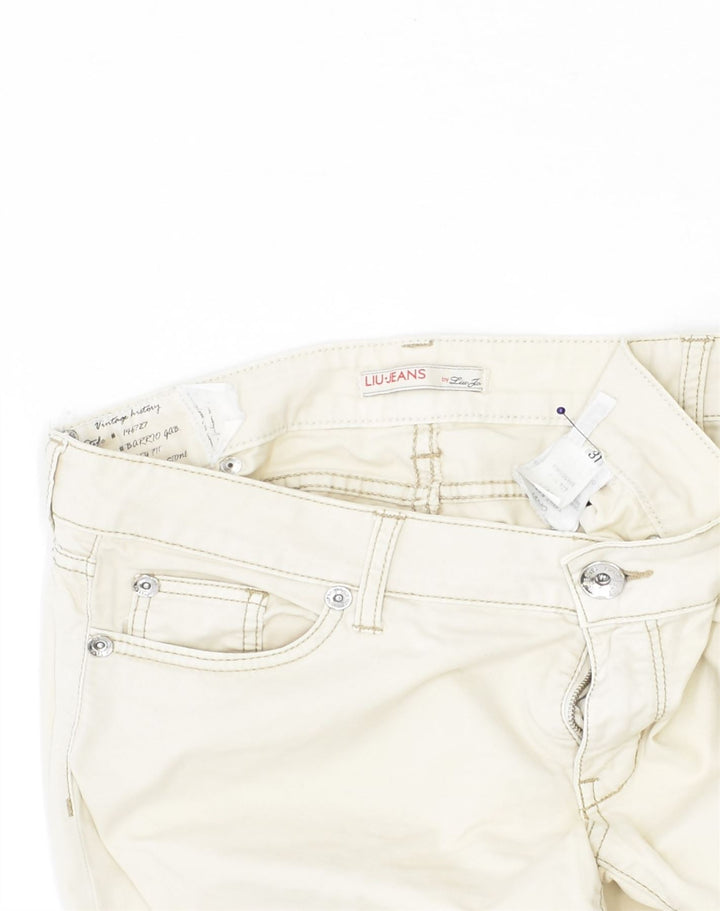 LIU JO Womens Capri Jeans W31 L21 Off White Cotton | Vintage Liu Jo | Thrift | Second-Hand Liu Jo | Used Clothing | Messina Hembry 