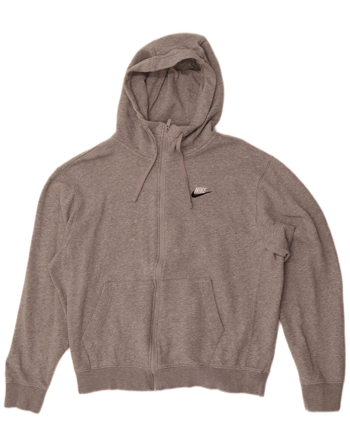Pulover Nike pentru femei, supradimensionat, cu fermoar, UK 14, bumbac cu pete, gri mediu