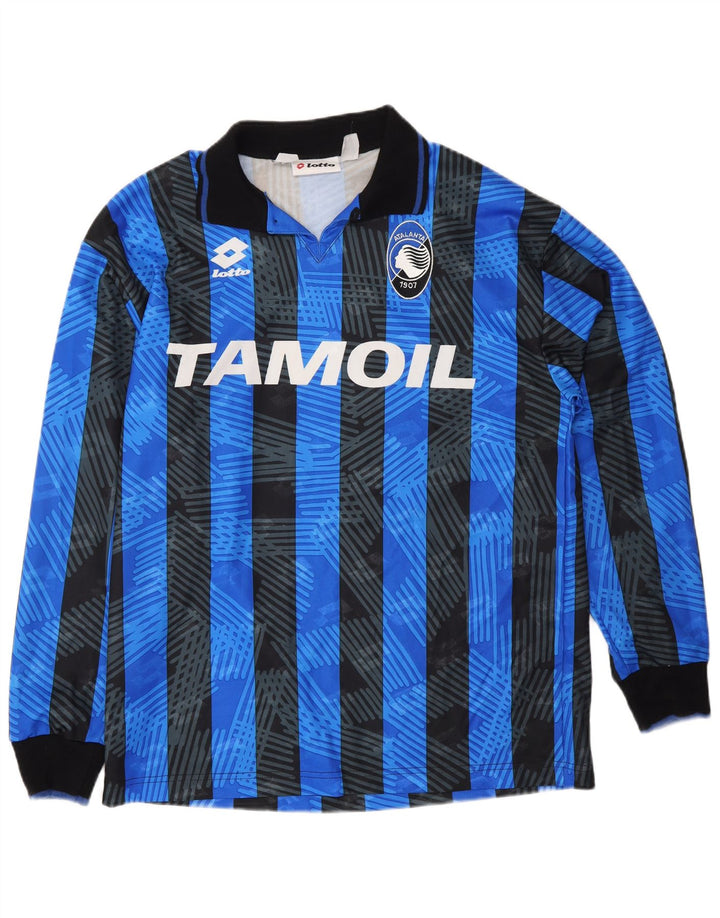 LOTTO Tricou Home Atalanta 1991-1993 pentru bărbați Top Mediu Albastru Sport cu dungi