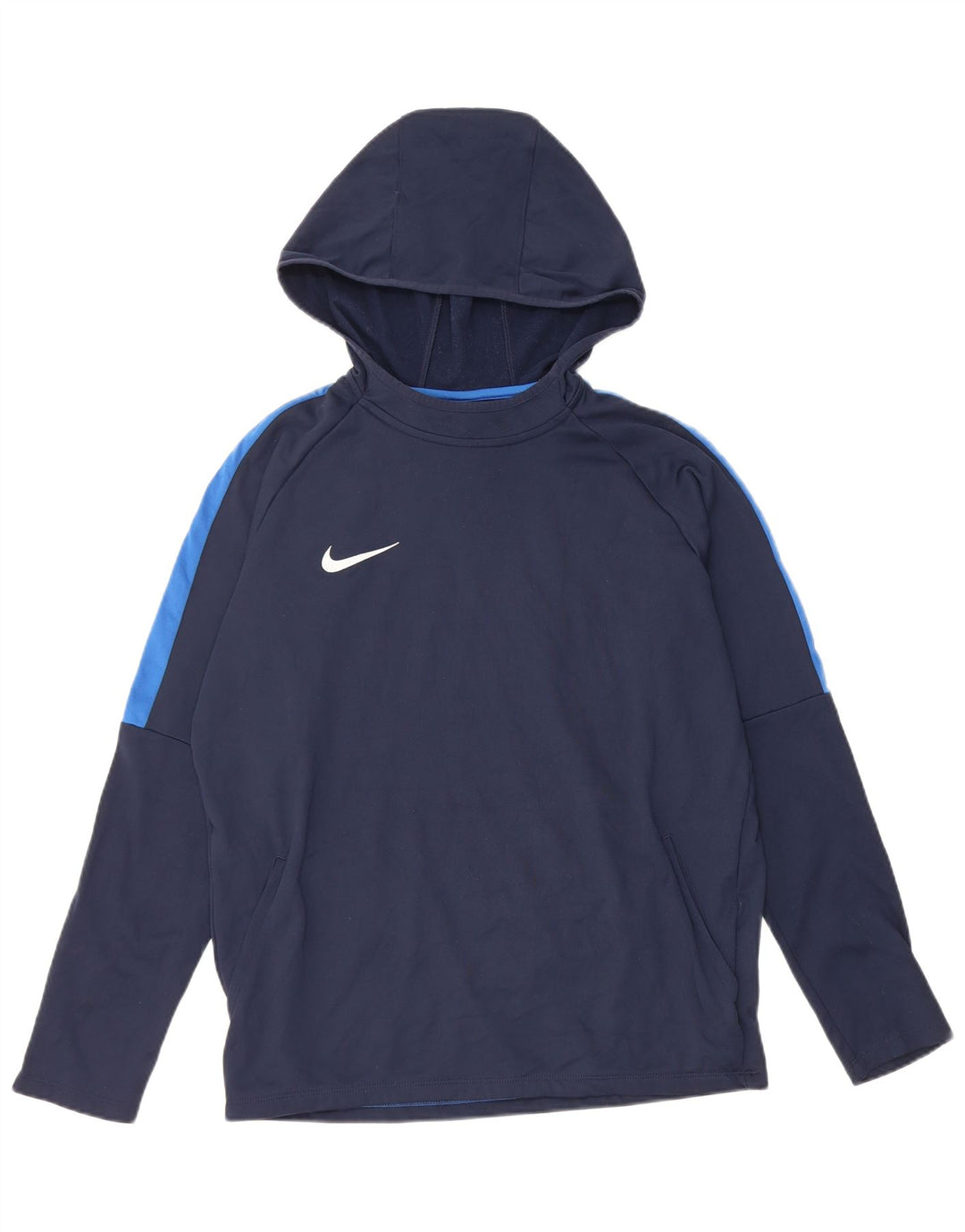 Pulover Nike pentru bărbați cu glugă, mediu albastru bleumarin, poliester bloc de culoare