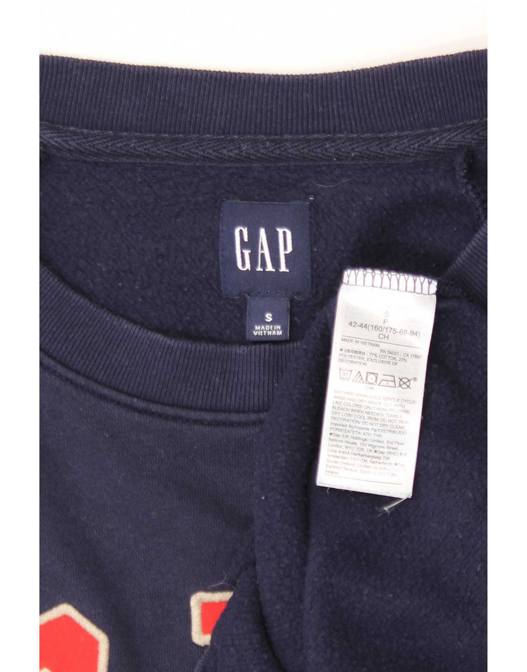 Pulover pentru femei Gap Crop Graphic Oversized Pulover UK 10 Mic Bleumarin