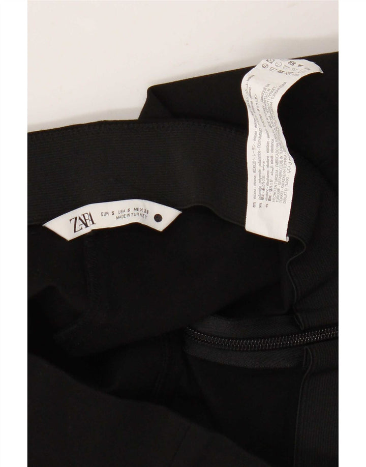 Pantaloni tăiați pentru femei Bootcut Zara Mici L26 L26 Viscoză neagră