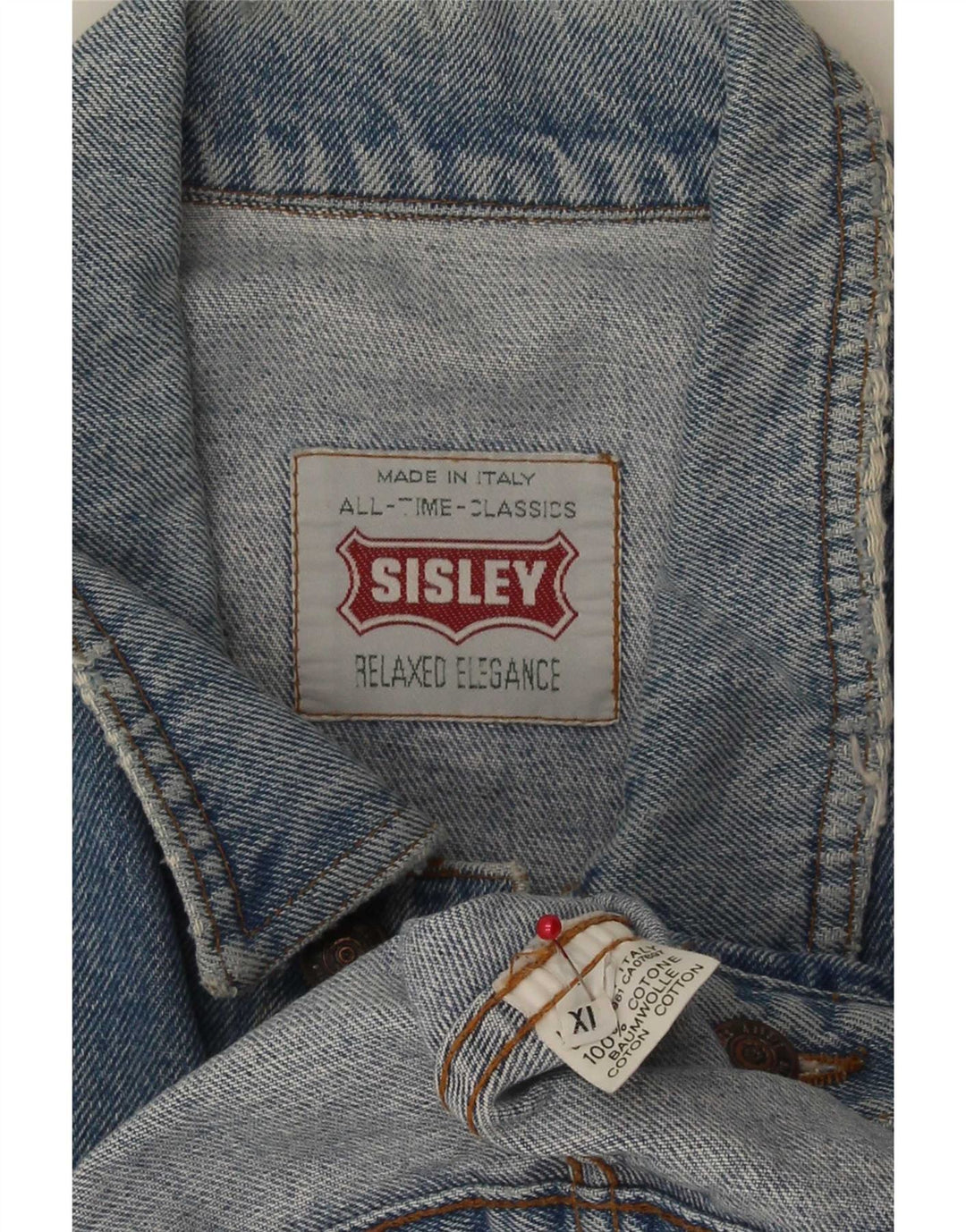 Jachetă de blugi pentru bărbați Sisley UK 42 XL Bumbac albastru