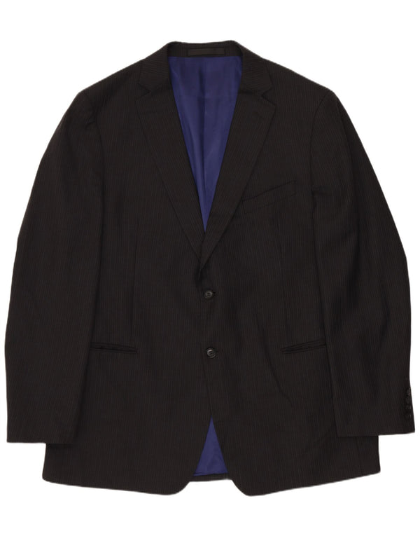 Jachetă pentru bărbați Marks & Spencer, lungă cu 2 nasturi, UK 44 XL, gri cu dungi
