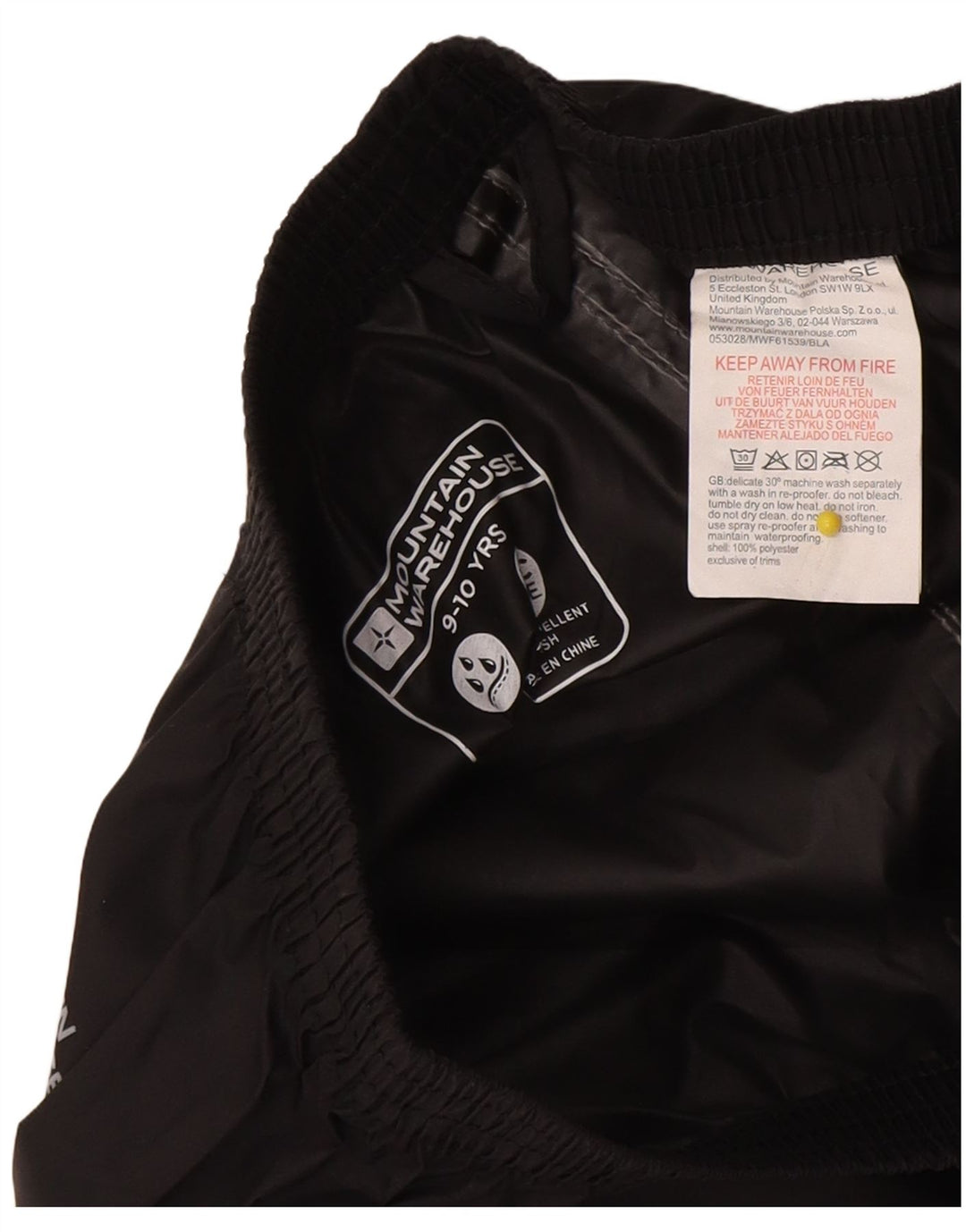 Mountain Warehouse Boys Isoory Pantaloni Impermeabili 9-10 Ani Negri