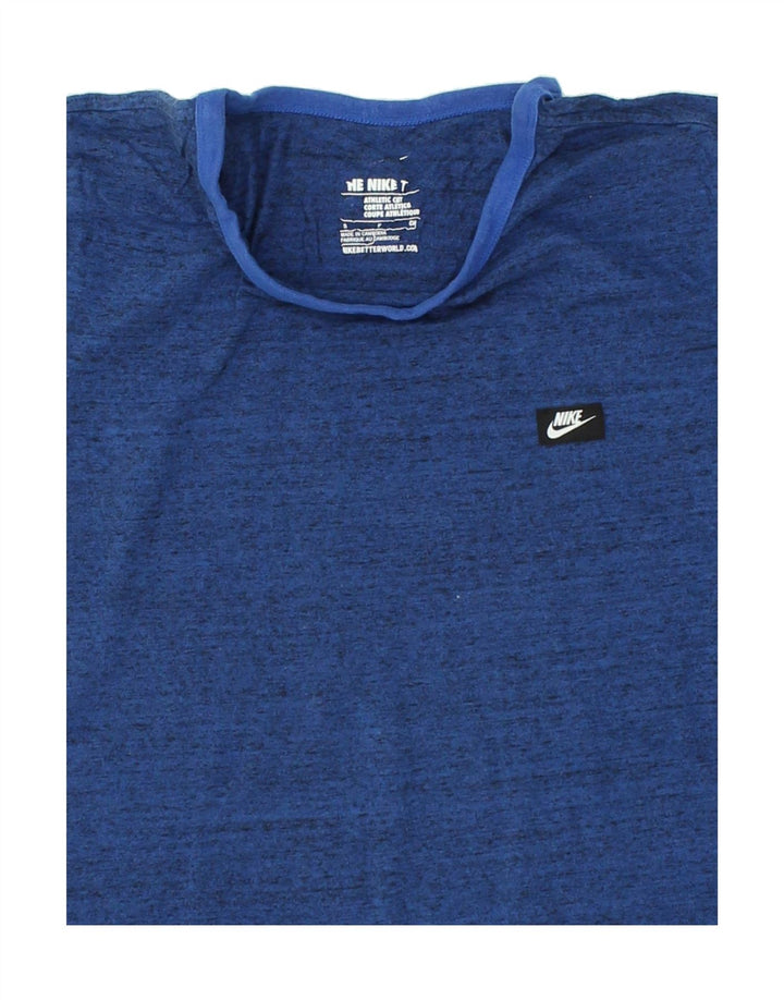 NIKE Mens Athletic Cut T-Shirt Top Small Blue Flecked Cotton Vintage Nike and Second-Hand Nike from Messina Hembry 