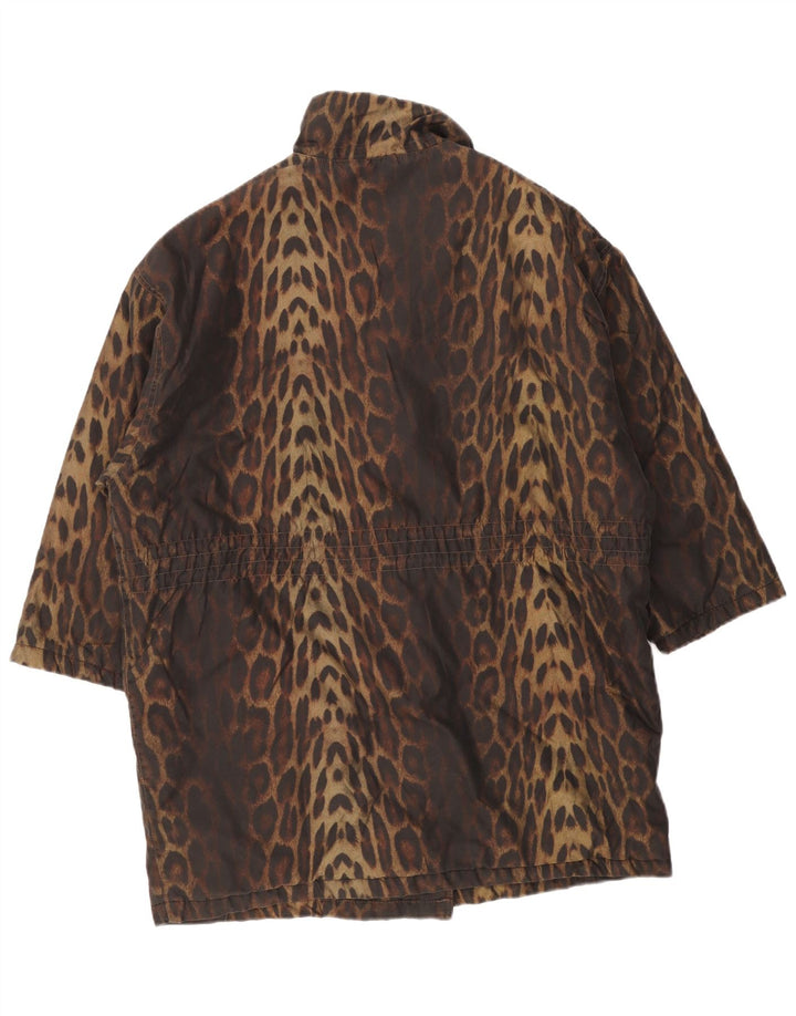 Palton supradimensionat pentru femei Preca IT 42 Maro Mediu Animal Print