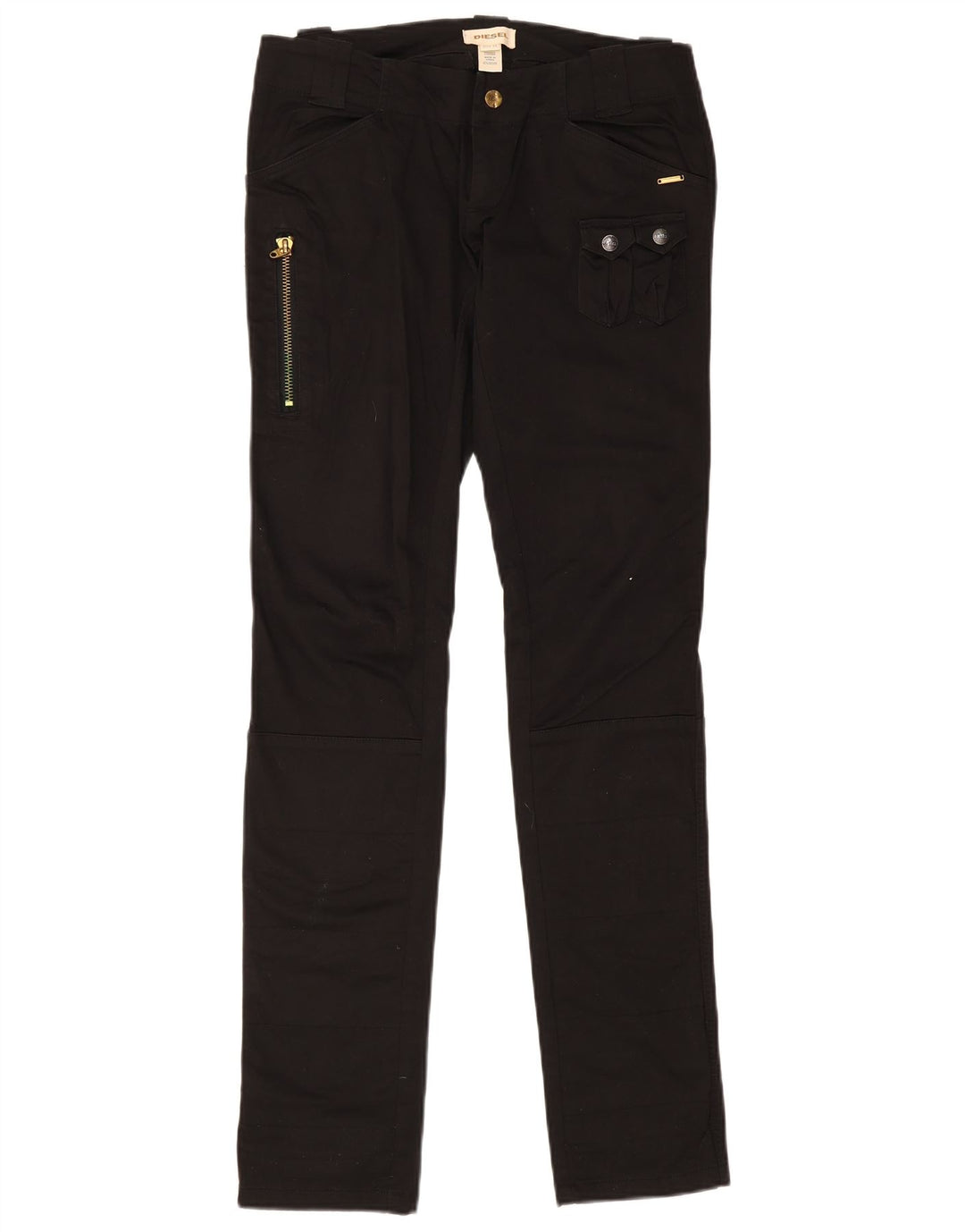 Pantaloni cargo slim pentru femei Diesel L30 L35 bumbac negru