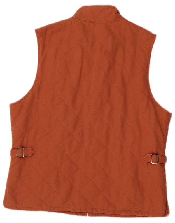 Orvis Womens Quilted Gilet UK 14 Medium Orange Poliester