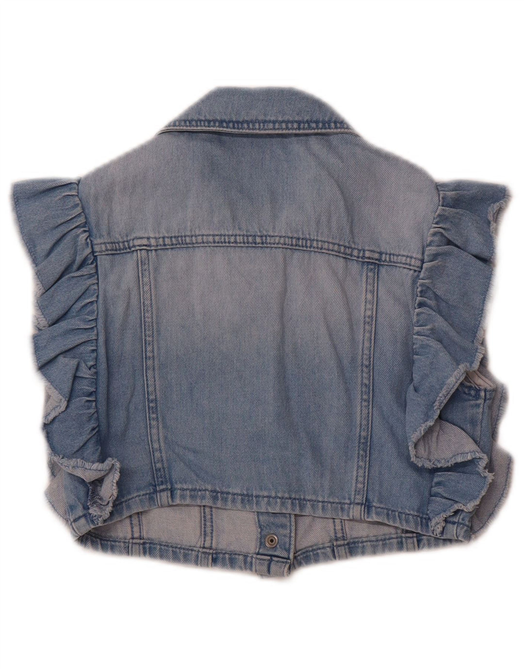 Gilet Benetton Fete Crop Denim 10-11 Ani XL Bumbac Albastru
