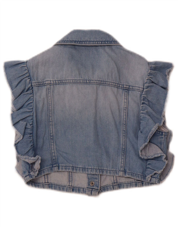 Gilet Benetton Fete Crop Denim 10-11 Ani XL Bumbac Albastru