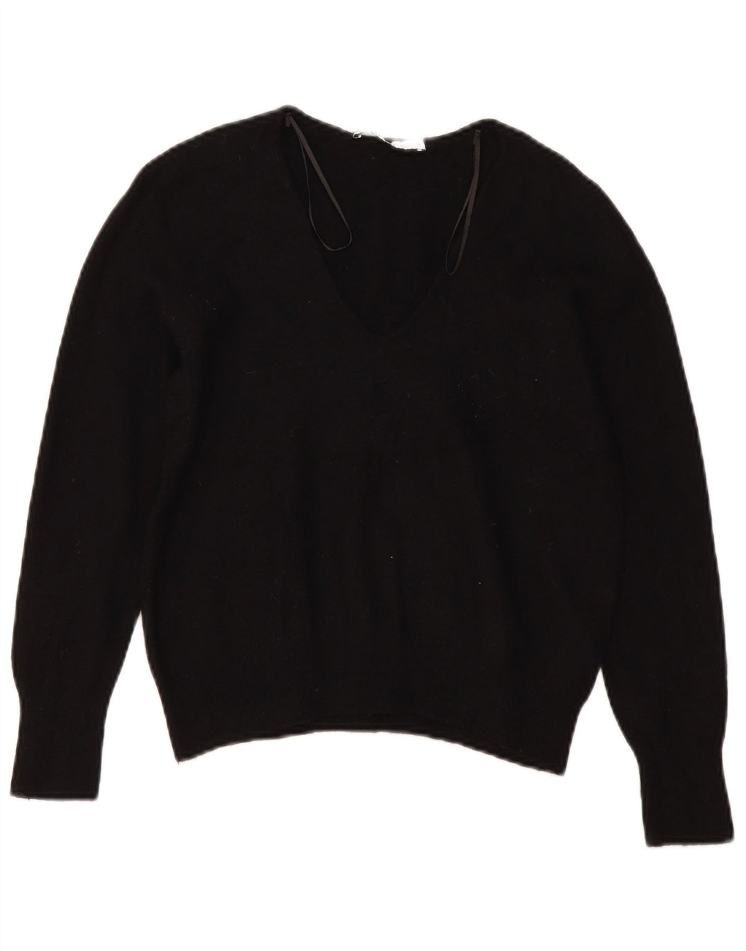 Pulover pentru femei cu decolteu în V Zara UK 10 Lână neagră mică