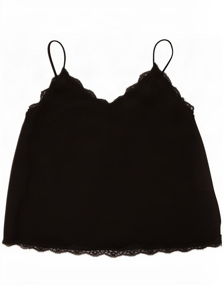Top Crop pentru femei Zara UK 16 Poliester negru mare
