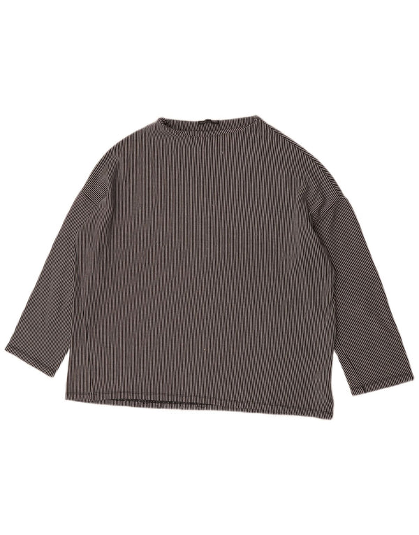 Top supradimensionat pentru femei Zara cu mânecă lungă UK 18 XL, bumbac cu dungi gri