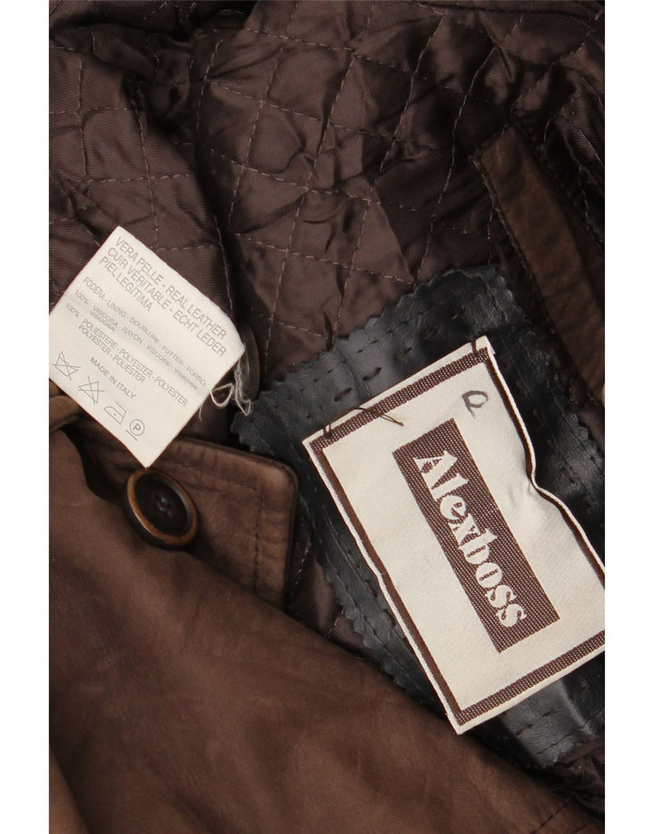 Jachetă de piele vintage pentru bărbați UK 42 XL din piele maro