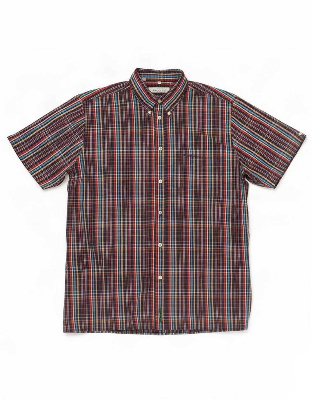 Cămașă cu mânecă scurtă pentru bărbați Ben Sherman XL, bumbac cu carouri multicolore