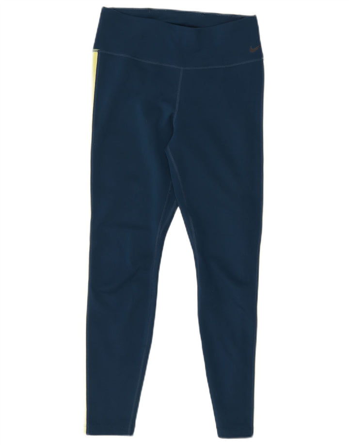 Leggings NIKE Dri Fit Graphic pentru femei UK 8 Small Blue Poliester