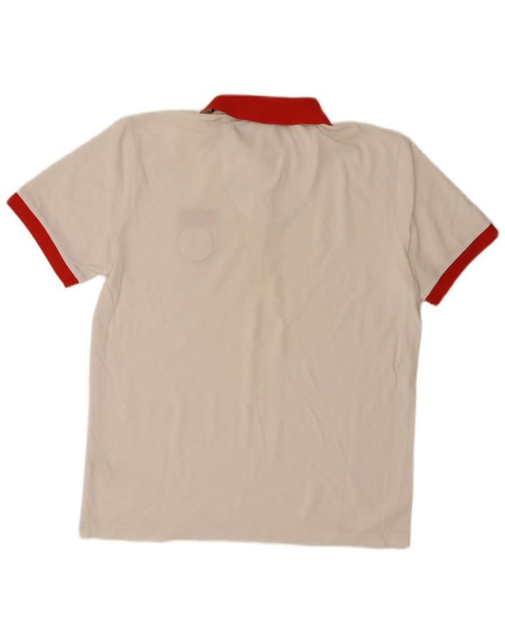 Tricou polo pentru bărbați Hugo Boss, mare, alb, din bumbac color bloc