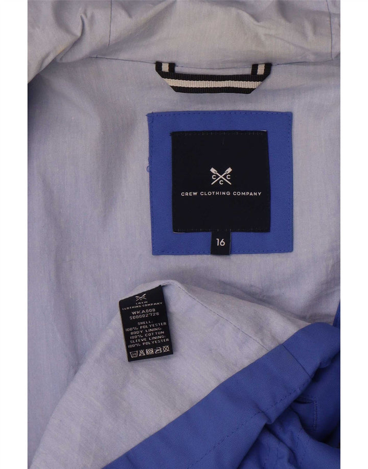 Crew Clothing Jachetă de ploaie cu glugă pentru femei UK 16 Poliester albastru mare