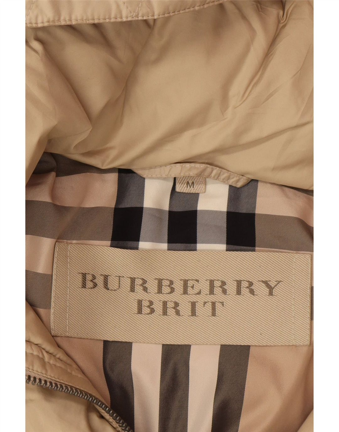Palton căptușit cu glugă BURBERRY pentru femei UK 12 Medium Bej Clasic
