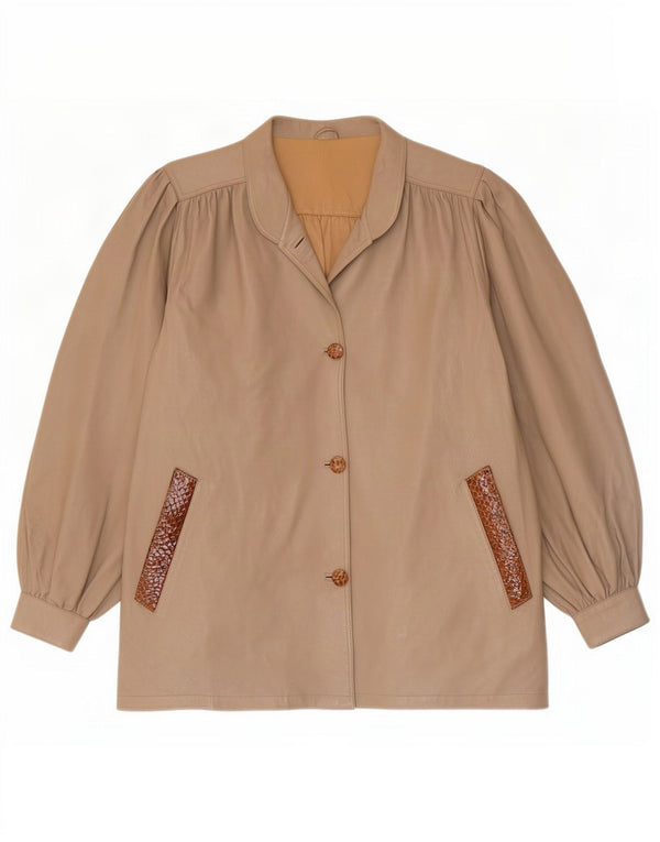 Geaca de piele pentru femei Lavorazione Artigiana UK 14 Medium Beige Animal Print