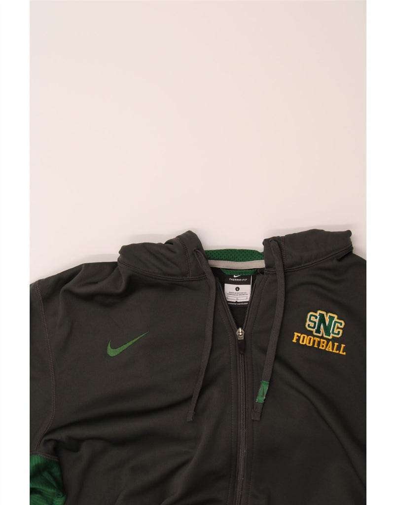 NIKE Mens SNC Football Graphic Zip Hoodie Sweater Large Grey Colourblock Vintage Nike and Second-Hand Nike from Messina Hembry 