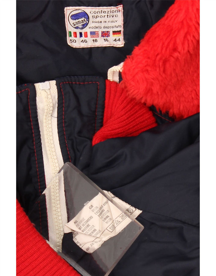 Jachetă bomber Samas pentru femei UK 16 mare, albastru bleumarin, nailon color bloc