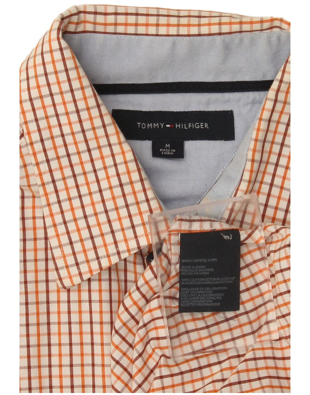Cămașă pentru bărbați Tommy Hilfiger, bumbac cu carouri medii multicolore