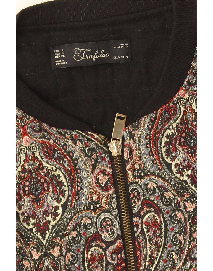 Jachetă Bomber Crop pentru Damă Zara UK 10 Mic Multicolor Paisley