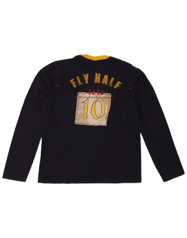 Top cu grafică musculară pentru bărbați Champion cu mânecă lungă, mediu, bleumarin, color block